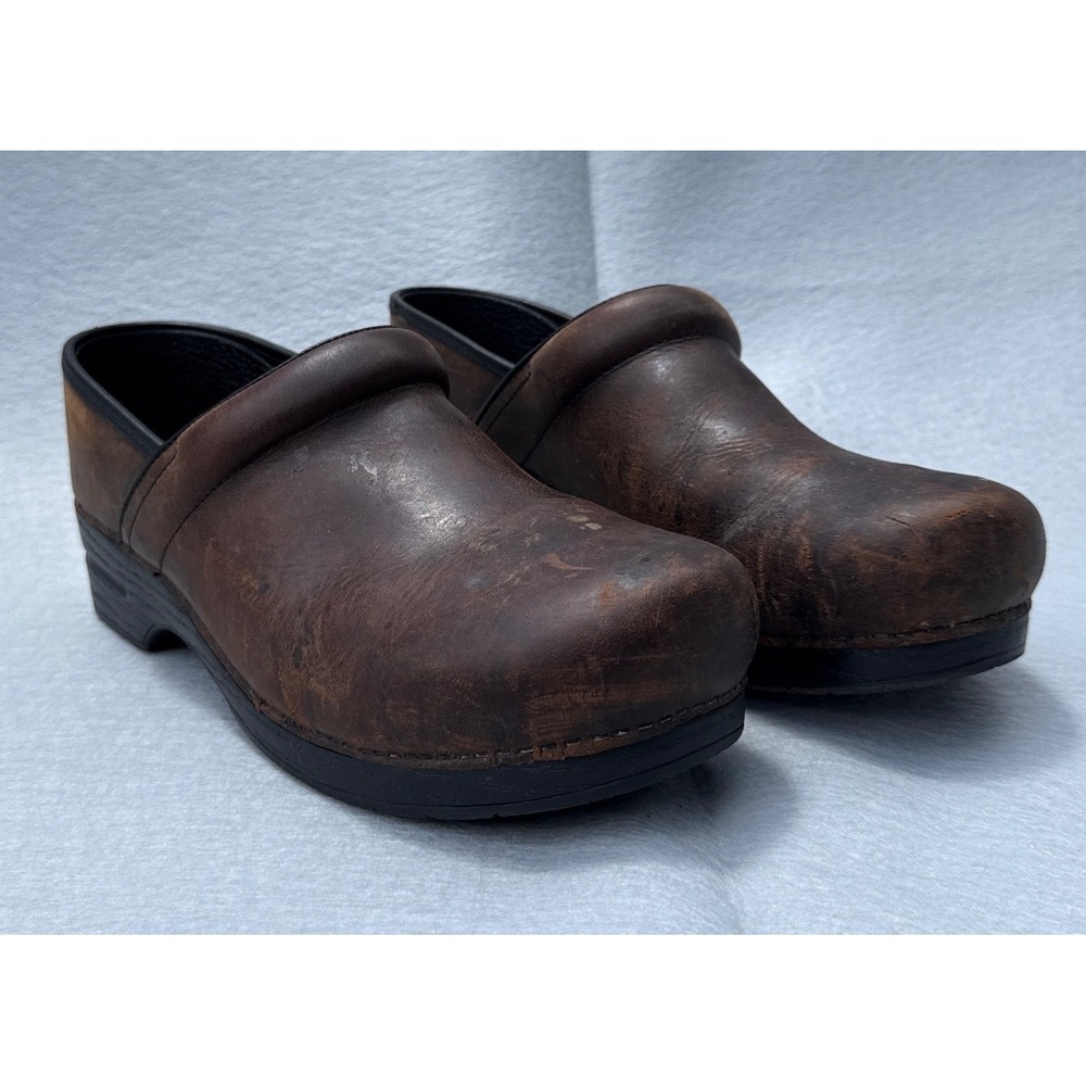 Dansko Professional Clogs Men 47 Brwn Antique Distressed Leather Nurse 208780202